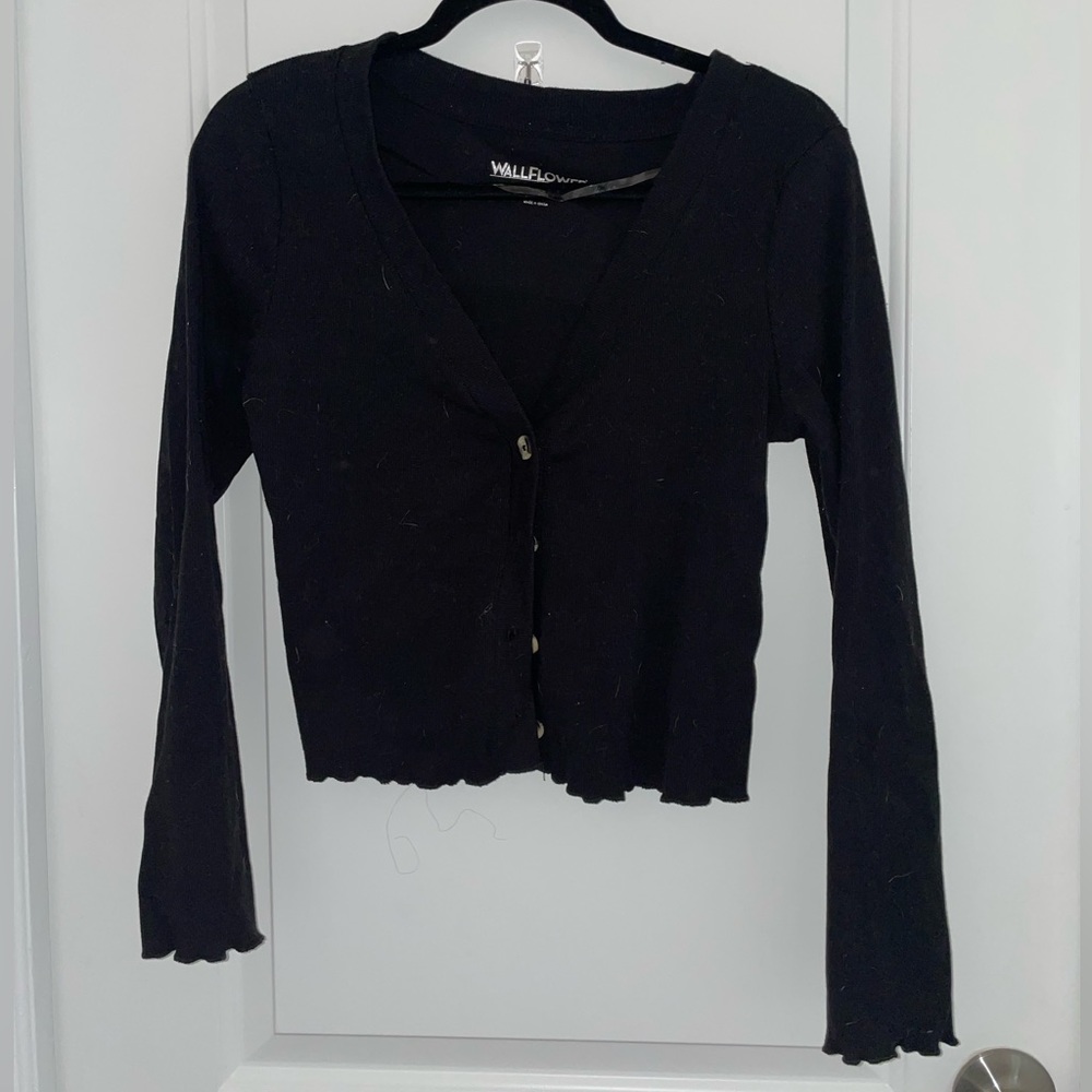 Button Up Wallflower Cardigan Black